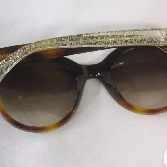 Jimmy Choo Tortoise Glitter Sunglasses  150 Q9W 140 Jimmy Choo Tortoise/Glitter Sunglasses – One Savvy Design  main image 2